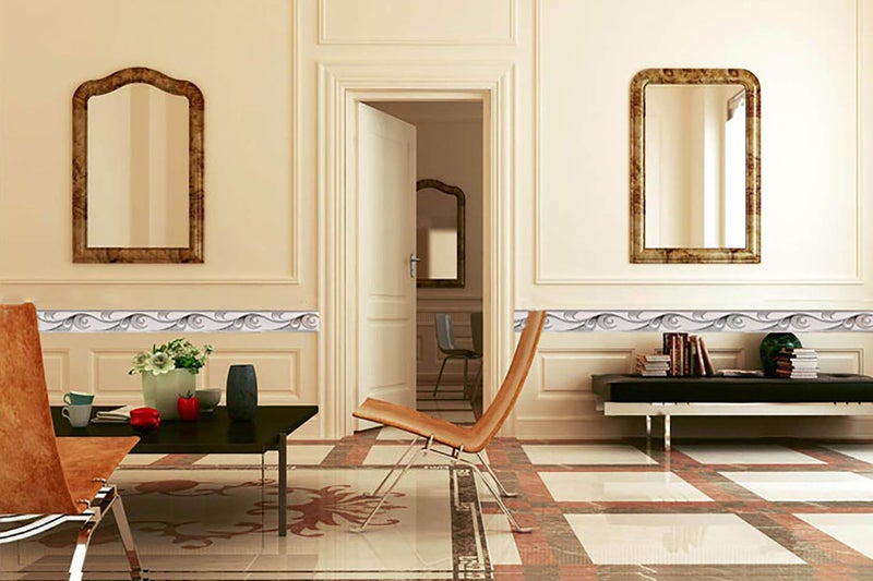 Dundee Deco Wallpaper Border Peel and Stick BD3222 - Abstract Grey Scrolls Wallpaper Border Retro Design, Roll 33 ft. x 4 in. (10m x 10cm), Self Adhesive - Image 2